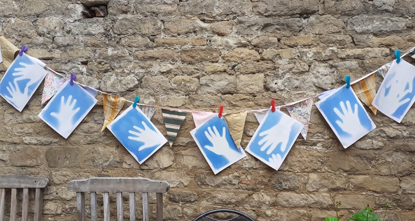 Free Art Workshops - Cyanotype Handprint